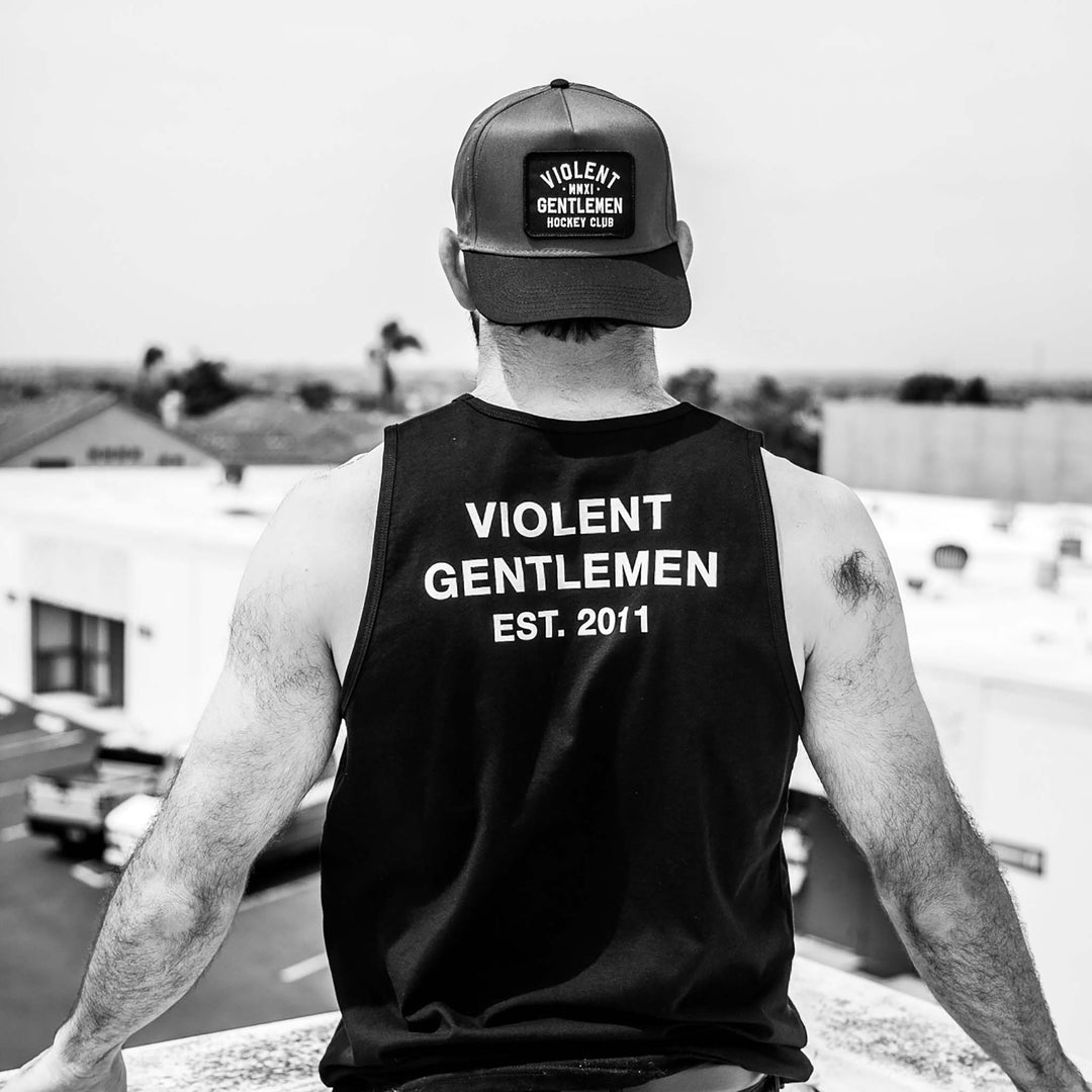 Hockey Rally Premium Tank Top - - Men's Tank Tops - Violent Gentlemen Hockey Lifestyle | Built by Fans for Fans | Perfect Gift for hockey fan or hockey players that live in the hockey culture