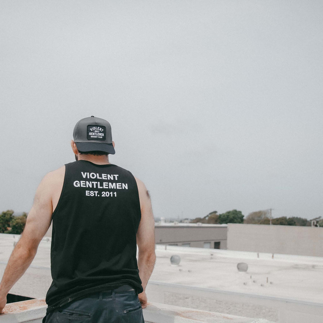 Hockey Rally Premium Tank Top - - Men's Tank Tops - Violent Gentlemen Hockey Lifestyle | Built by Fans for Fans | Perfect Gift for hockey fan or hockey players that live in the hockey culture