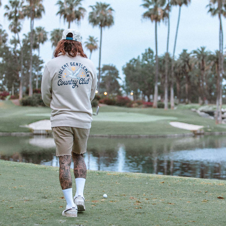 Hockey Albatross Garment Dyed Quarter Zip - - Men's Jackets - Violent Gentlemen Hockey Lifestyle | Built by Fans for Fans | Perfect Gift for hockey fan or hockey players that live in the hockey culture