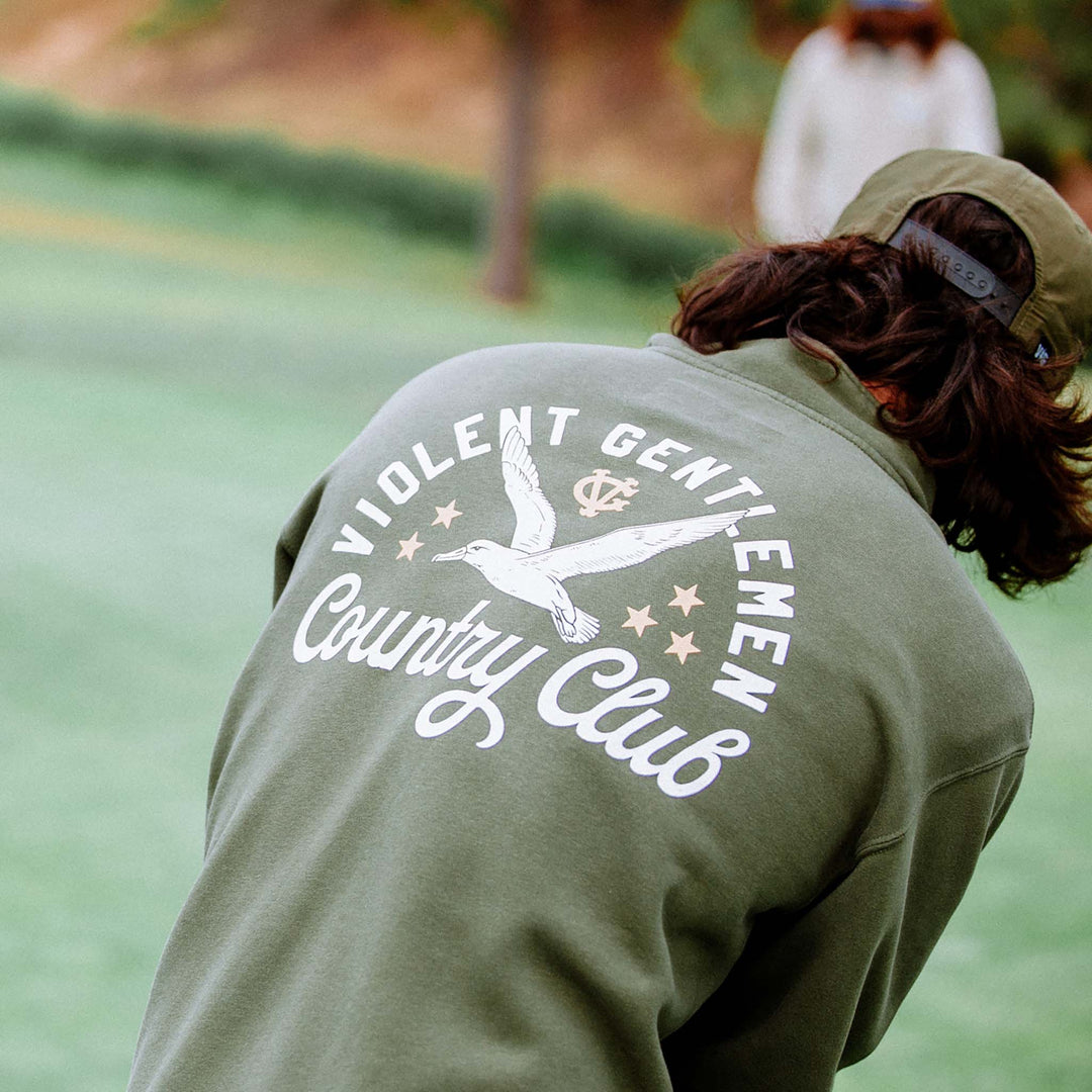 Hockey Albatross Garment Dyed Quarter Zip - - Men's Jackets - Violent Gentlemen Hockey Lifestyle | Built by Fans for Fans | Perfect Gift for hockey fan or hockey players that live in the hockey culture