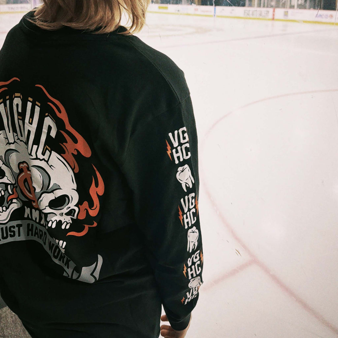 Hockey Rager Kids Long Sleeve Tee - - Kid's Long Sleeve T-Shirts - Violent Gentlemen Hockey Lifestyle | Built by Fans for Fans | Perfect Gift for hockey fan or hockey players that live in the hockey culture