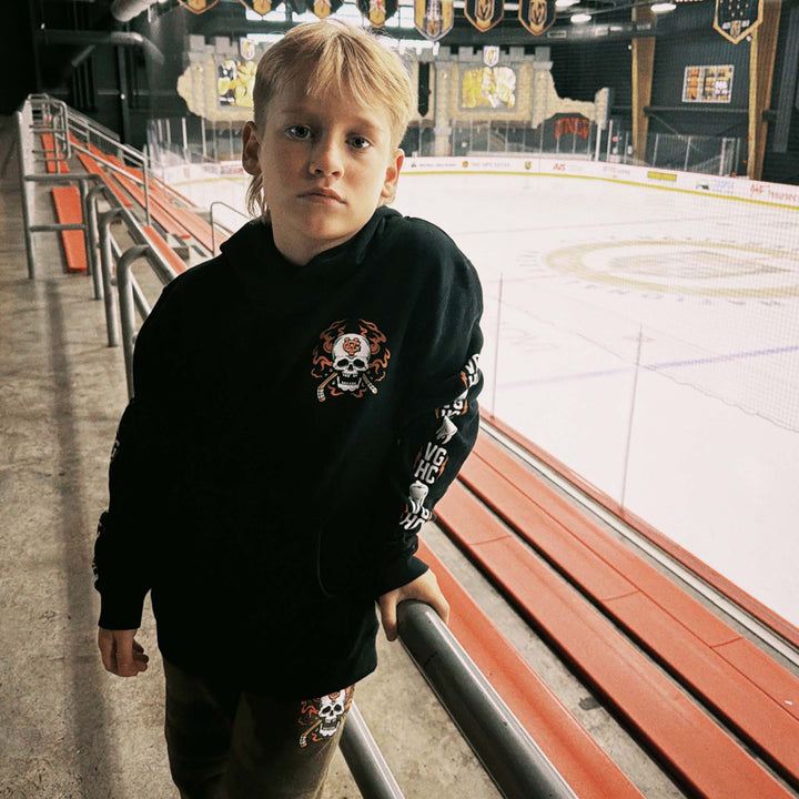 Hockey Rager Kids Pullover Hood - - Kid's Fleece Tops - Violent Gentlemen Hockey Lifestyle | Built by Fans for Fans | Perfect Gift for hockey fan or hockey players that live in the hockey culture