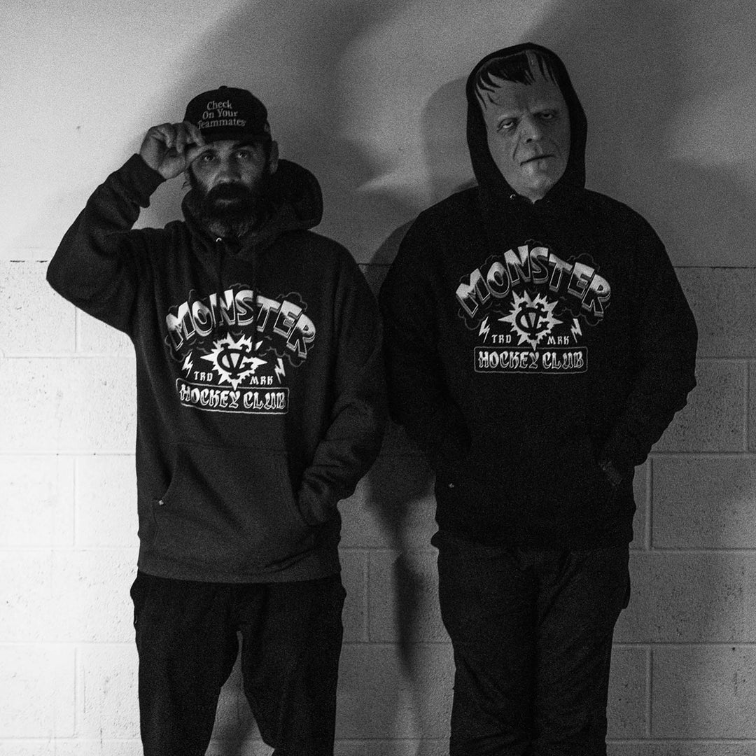 Hockey Monster Hockey Club Pullover Hood - - Men's Fleece Tops - Violent Gentlemen Hockey Lifestyle | Built by Fans for Fans | Perfect Gift for hockey fan or hockey players that live in the hockey culture