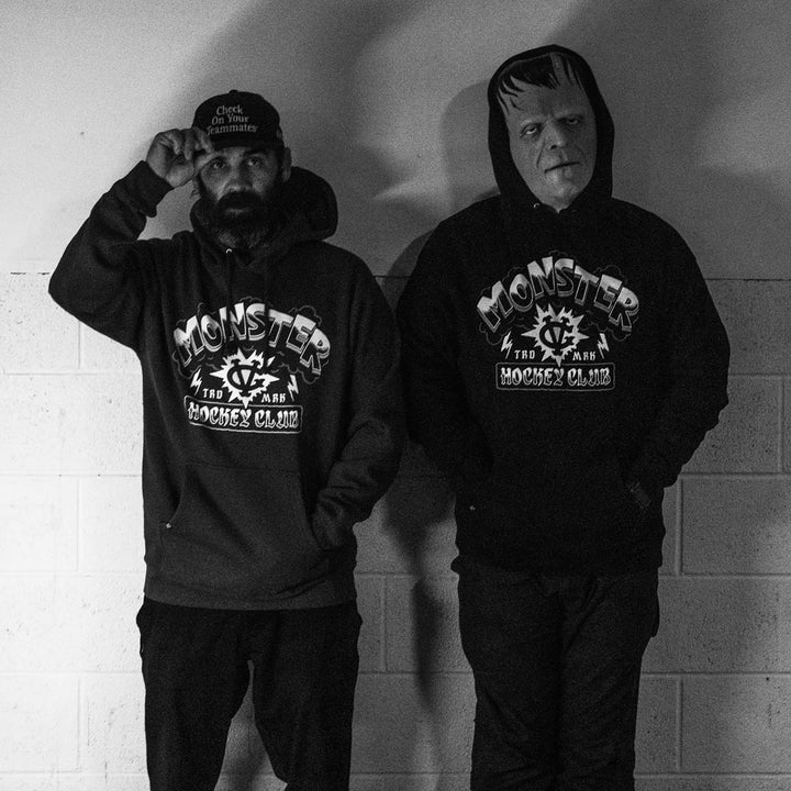 Hockey Monster Hockey Club Pullover Hood - - Men's Fleece Tops - Violent Gentlemen Hockey Lifestyle | Built by Fans for Fans | Perfect Gift for hockey fan or hockey players that live in the hockey culture