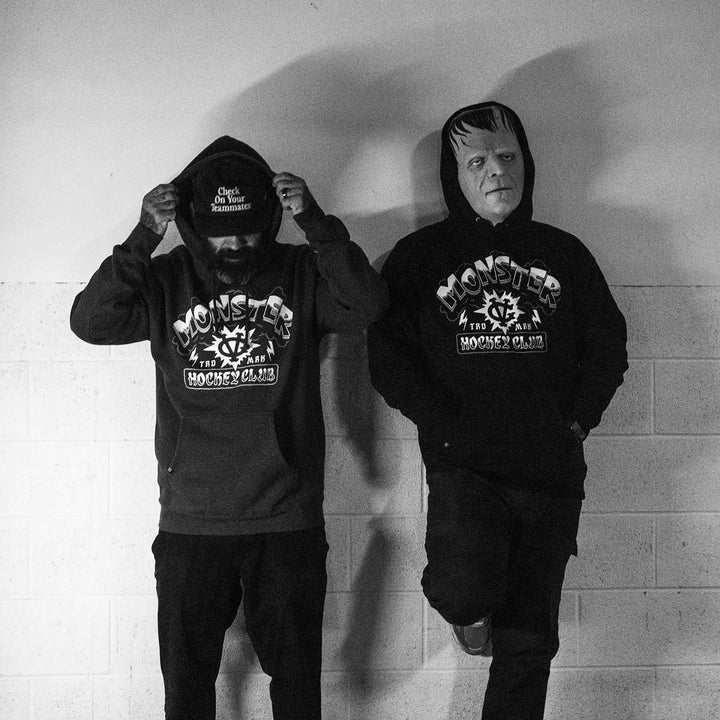 Hockey Monster Hockey Club Pullover Hood - - Men's Fleece Tops - Violent Gentlemen Hockey Lifestyle | Built by Fans for Fans | Perfect Gift for hockey fan or hockey players that live in the hockey culture