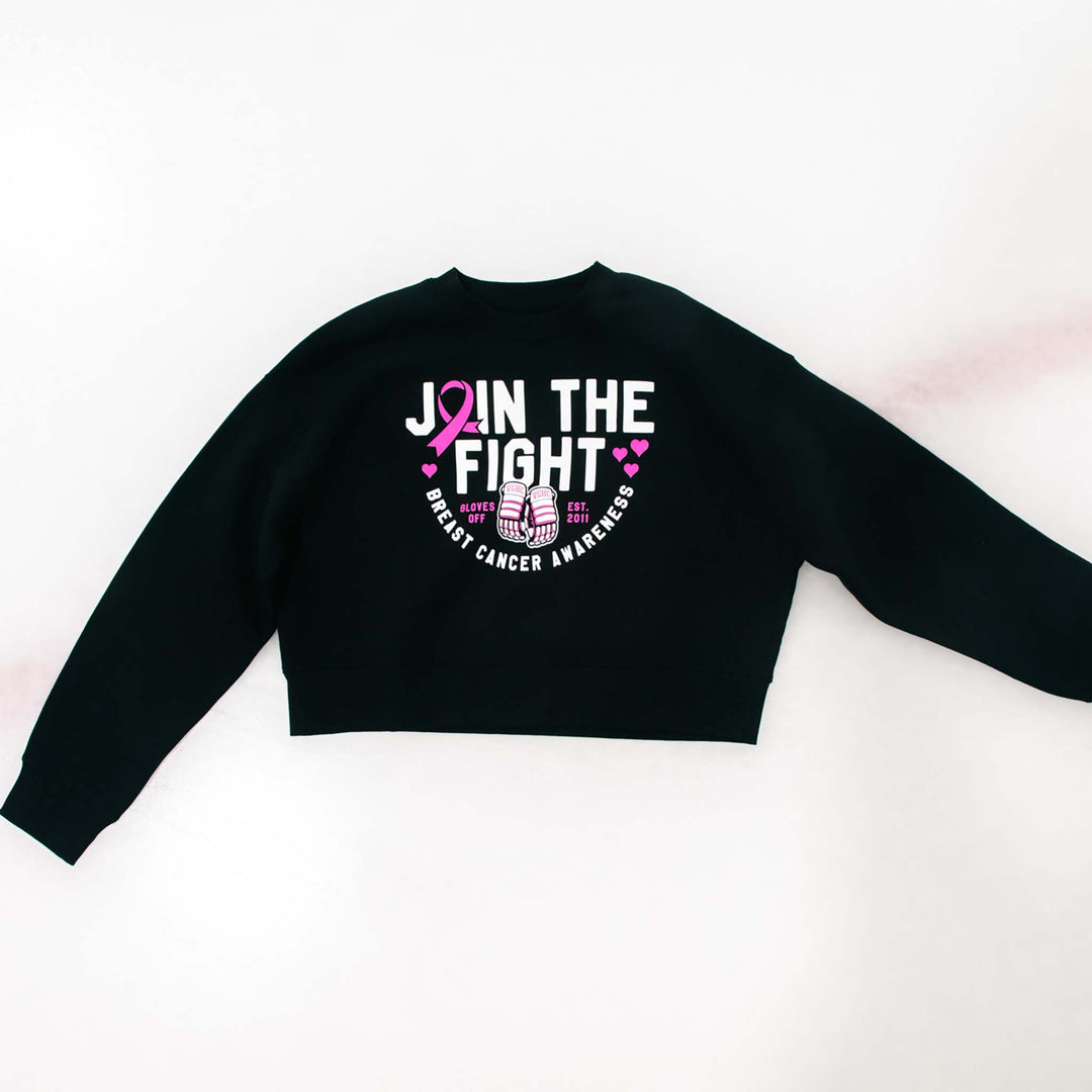Hockey Gloves Off Womens Cropped Crewneck - - Women's Fleece Tops - Violent Gentlemen Hockey Lifestyle | Built by Fans for Fans | Perfect Gift for hockey fan or hockey players that live in the hockey culture
