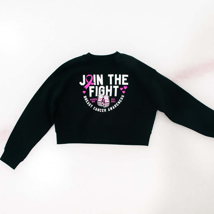 Hockey Gloves Off Womens Cropped Crewneck - - Women's Fleece Tops - Violent Gentlemen Hockey Lifestyle | Built by Fans for Fans | Perfect Gift for hockey fan or hockey players that live in the hockey culture
