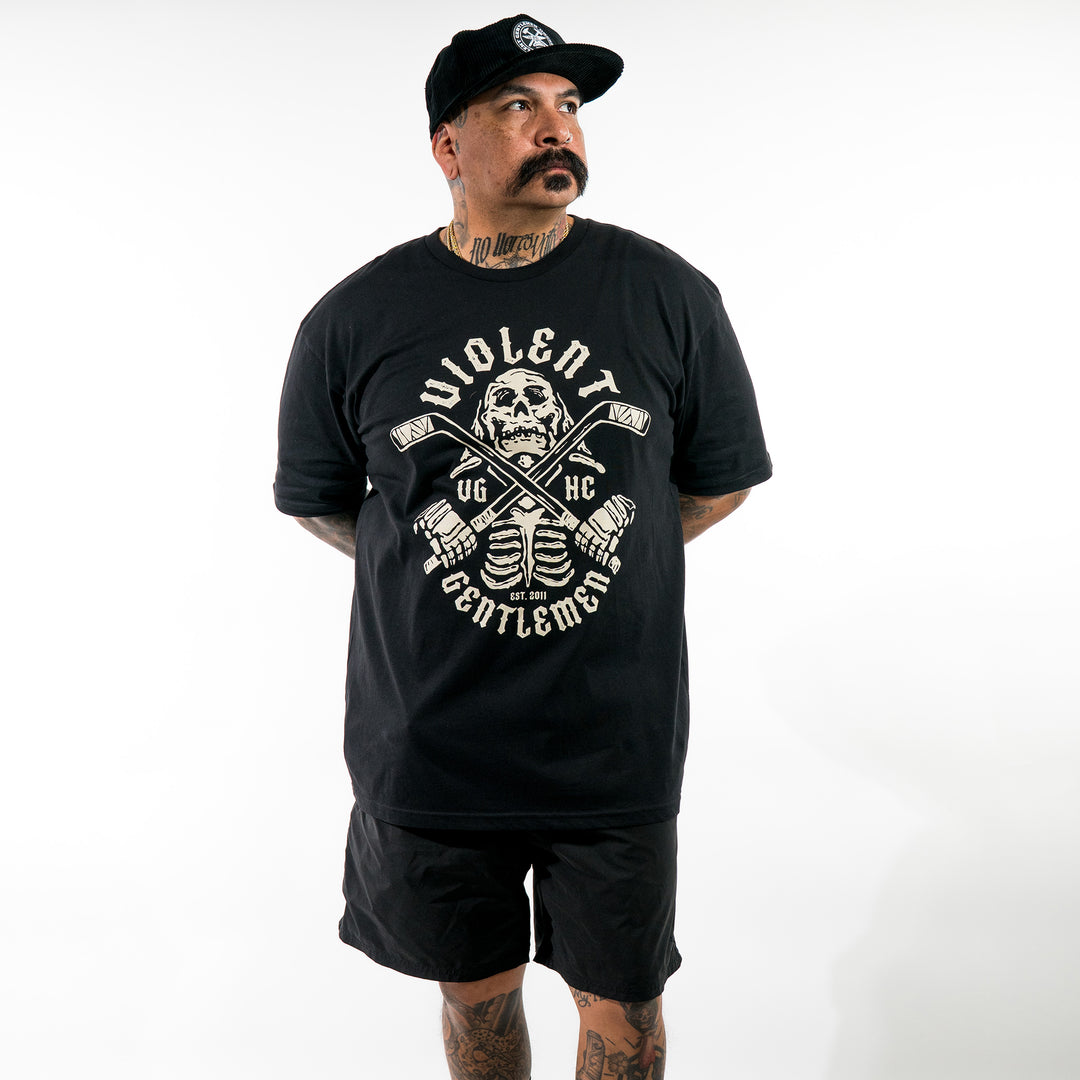 Hockey Shinigami Premium Tee - - Men's T-Shirts - Violent Gentlemen Hockey Lifestyle | Built by Fans for Fans | Perfect Gift for hockey fan or hockey players that live in the hockey culture