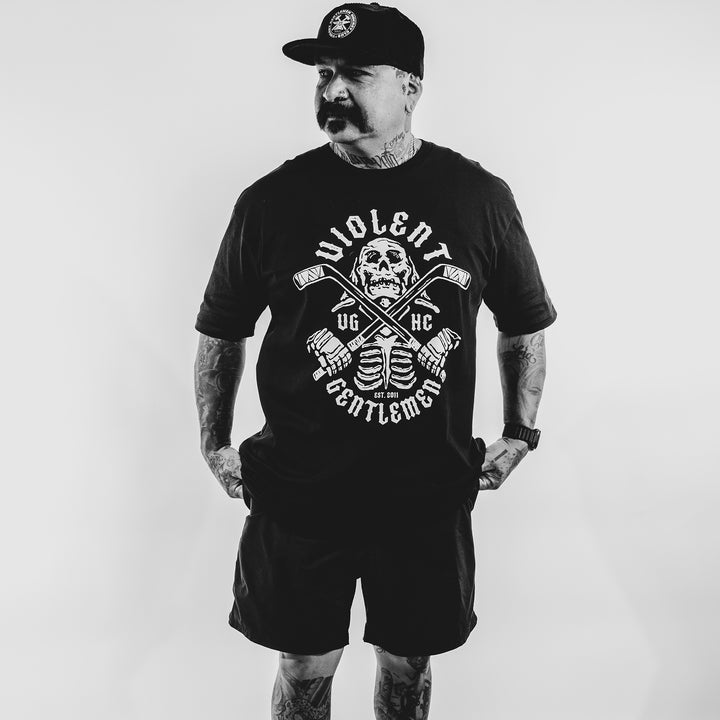Hockey Shinigami Premium Tee - - Men's T-Shirts - Violent Gentlemen Hockey Lifestyle | Built by Fans for Fans | Perfect Gift for hockey fan or hockey players that live in the hockey culture