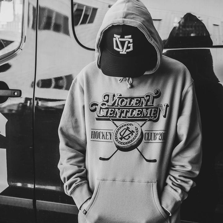 Hockey Powerhouse Pullover Hood - - Men's Fleece Tops - Violent Gentlemen Hockey Lifestyle | Built by Fans for Fans | Perfect Gift for hockey fan or hockey players that live in the hockey culture