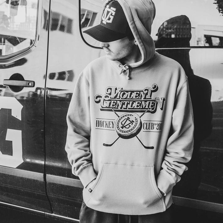 Hockey Powerhouse Pullover Hood - - Men's Fleece Tops - Violent Gentlemen Hockey Lifestyle | Built by Fans for Fans | Perfect Gift for hockey fan or hockey players that live in the hockey culture