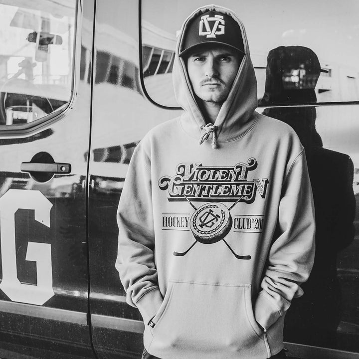 Hockey Powerhouse Pullover Hood - - Men's Fleece Tops - Violent Gentlemen Hockey Lifestyle | Built by Fans for Fans | Perfect Gift for hockey fan or hockey players that live in the hockey culture