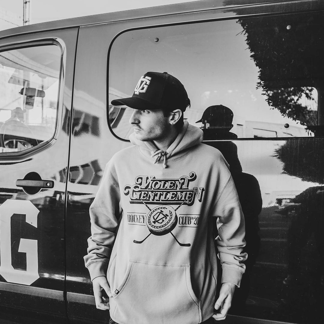 Hockey Powerhouse Pullover Hood - - Men's Fleece Tops - Violent Gentlemen Hockey Lifestyle | Built by Fans for Fans | Perfect Gift for hockey fan or hockey players that live in the hockey culture