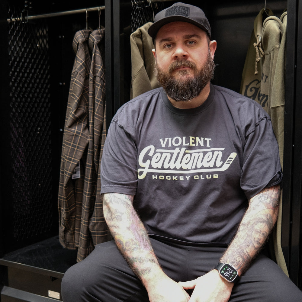 Hockey Operator Garment Dye Tee - - Men's T-Shirts - Violent Gentlemen Hockey Lifestyle | Built by Fans for Fans | Perfect Gift for hockey fan or hockey players that live in the hockey culture