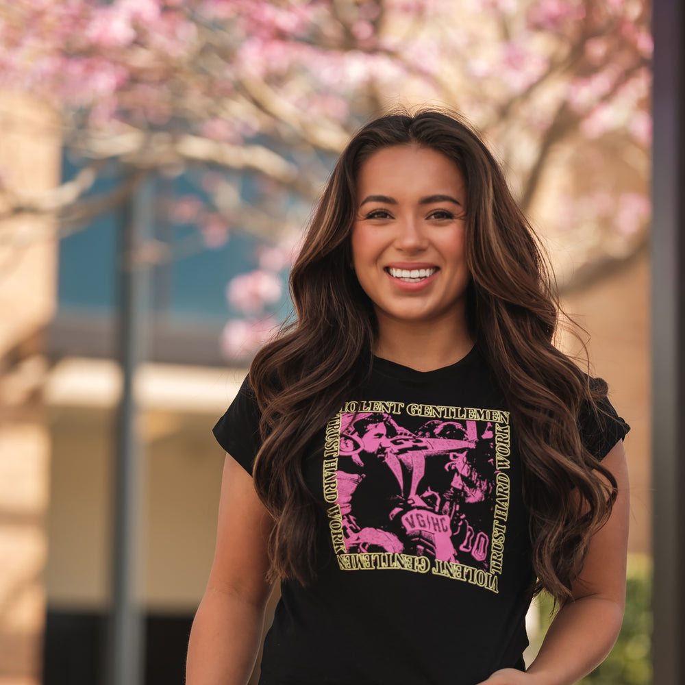 Hockey Frenzy Womens Tee - - Women's T-Shirts - Violent Gentlemen Hockey Lifestyle | Built by Fans for Fans | Perfect Gift for hockey fan or hockey players that live in the hockey culture