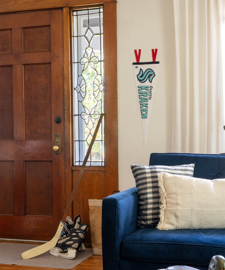 Hockey Seattle Kraken Pennant • NHL x Oxford Pennant - - Pennant - Oxford Pennant Hockey Lifestyle | Built by Fans for Fans | Perfect Gift for hockey fan or hockey players that live in the hockey culture
