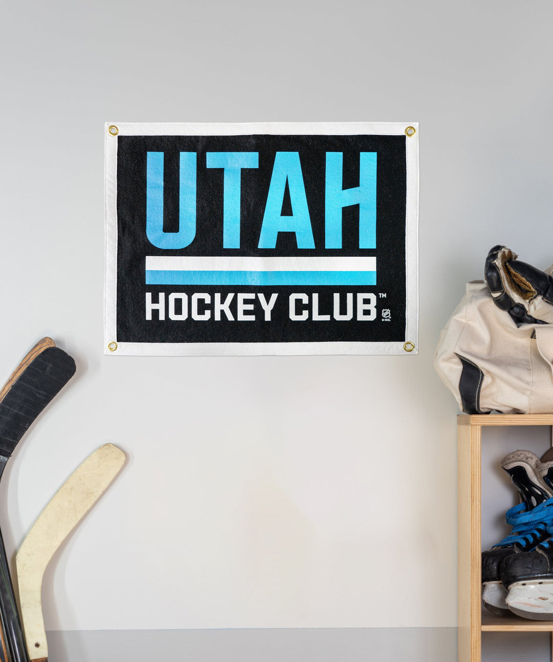Hockey Utah Hockey Club Camp Flag • NHL® x Oxford Pennant - - Camp Flag - Oxford Pennant Hockey Lifestyle | Built by Fans for Fans | Perfect Gift for hockey fan or hockey players that live in the hockey culture