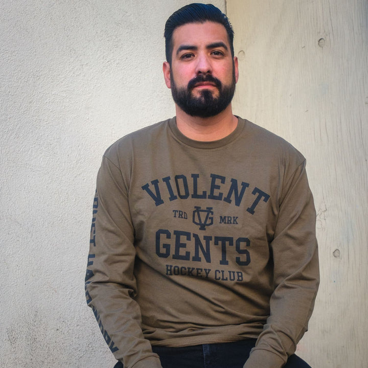 Hockey Chelios Long Sleeve Tee - - Men's Long Sleeve T-Shirts - Violent Gentlemen Hockey Lifestyle | Built by Fans for Fans | Perfect Gift for hockey fan or hockey players that live in the hockey culture
