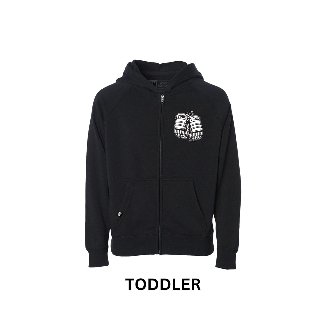 Hockey Warrior Toddler Zip Hood - - Kid's Fleece Tops - Violent Gentlemen Hockey Lifestyle | Built by Fans for Fans | Perfect Gift for hockey fan or hockey players that live in the hockey culture