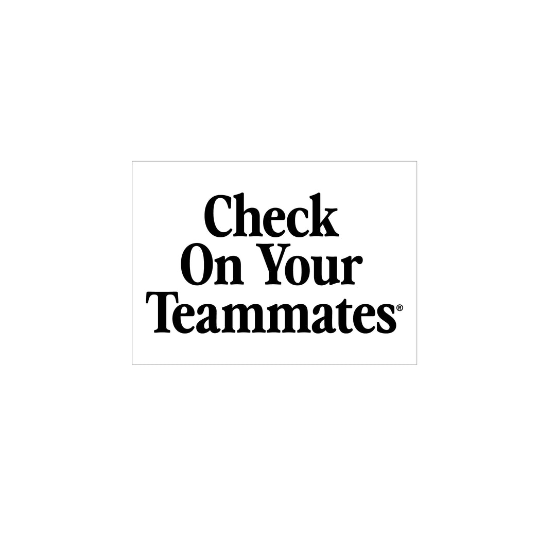 Hockey Check On Your Teammates 4" Sticker - - Accessories - Violent Gentlemen Hockey Lifestyle | Built by Fans for Fans | Perfect Gift for hockey fan or hockey players that live in the hockey culture