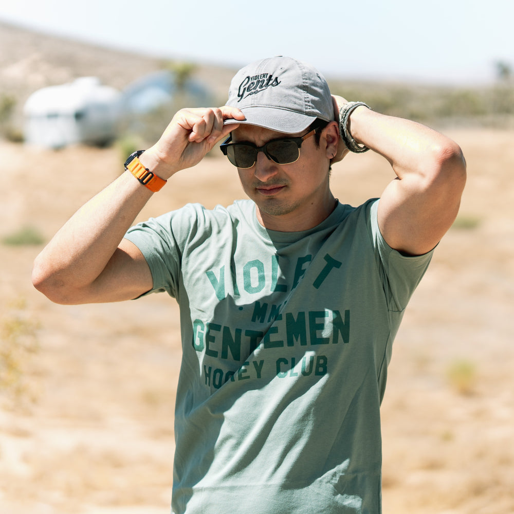 Hockey Clean Gents Dad Hat - - Hats - Violent Gentlemen Hockey Lifestyle | Built by Fans for Fans | Perfect Gift for hockey fan or hockey players that live in the hockey culture