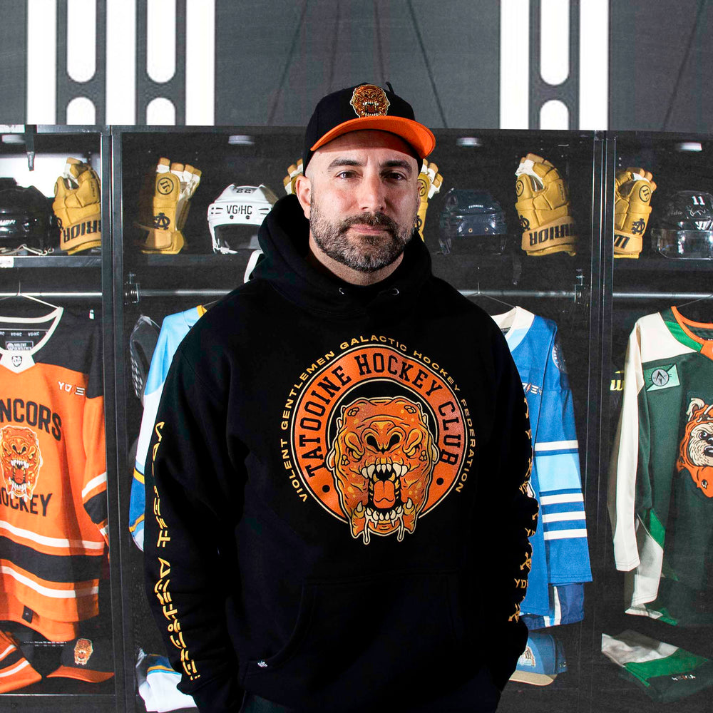 Hockey Tatooine HC 26 Pullover Hood - - Men's Fleece Tops - Violent Gentlemen Hockey Lifestyle | Built by Fans for Fans | Perfect Gift for hockey fan or hockey players that live in the hockey culture