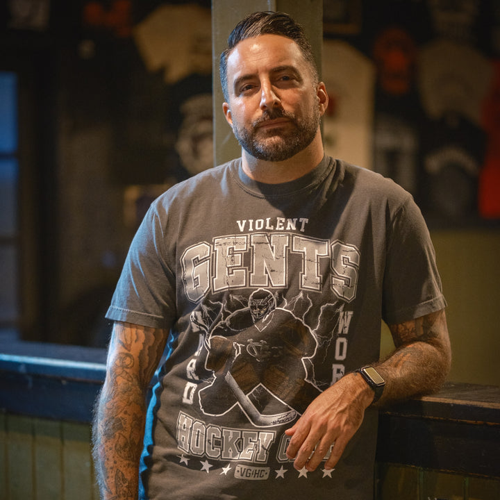 Hockey Showstopper Vintage Tee - - Men's T-Shirts - Violent Gentlemen Hockey Lifestyle | Built by Fans for Fans | Perfect Gift for hockey fan or hockey players that live in the hockey culture