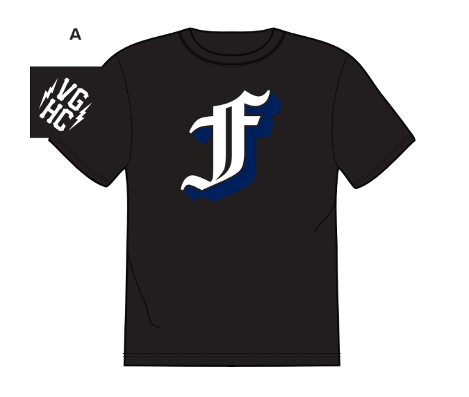 Hockey Fairmont F25 Sublimated Athletic Tee (Blue Logo) - - Men's Polos - Violent Gentlemen Hockey Lifestyle | Built by Fans for Fans | Perfect Gift for hockey fan or hockey players that live in the hockey culture