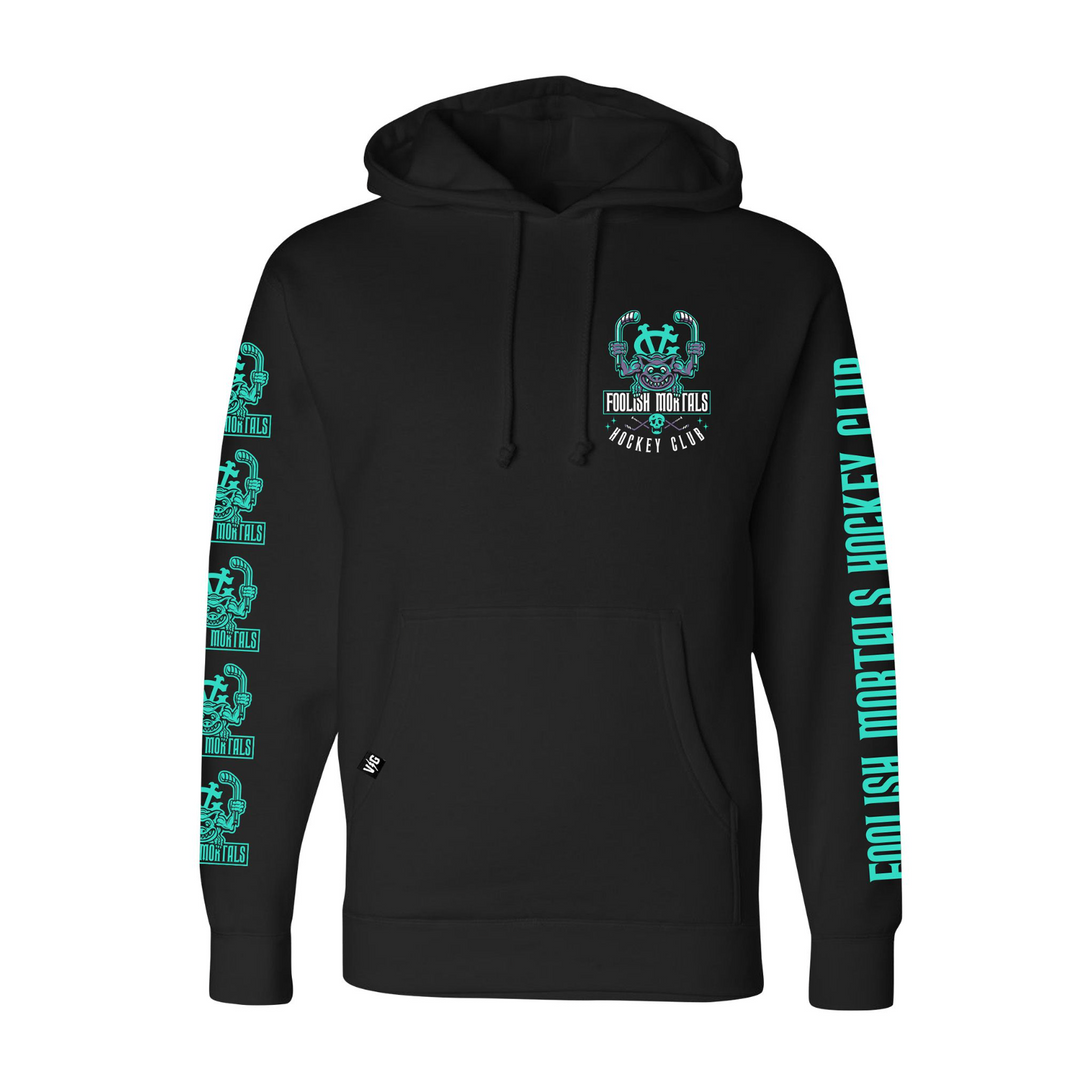 Hockey Hitchhiking Grotesque Pullover Hood - - Men's Fleece Tops - Violent Gentlemen Hockey Lifestyle | Built by Fans for Fans | Perfect Gift for hockey fan or hockey players that live in the hockey culture