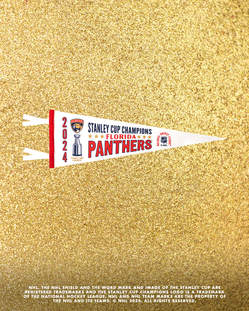 Hockey Florida Panthers 2024 Stanley Cup Champions Pennant • NHL x Oxford Pennant - - Pennant - Oxford Pennant Hockey Lifestyle | Built by Fans for Fans | Perfect Gift for hockey fan or hockey players that live in the hockey culture
