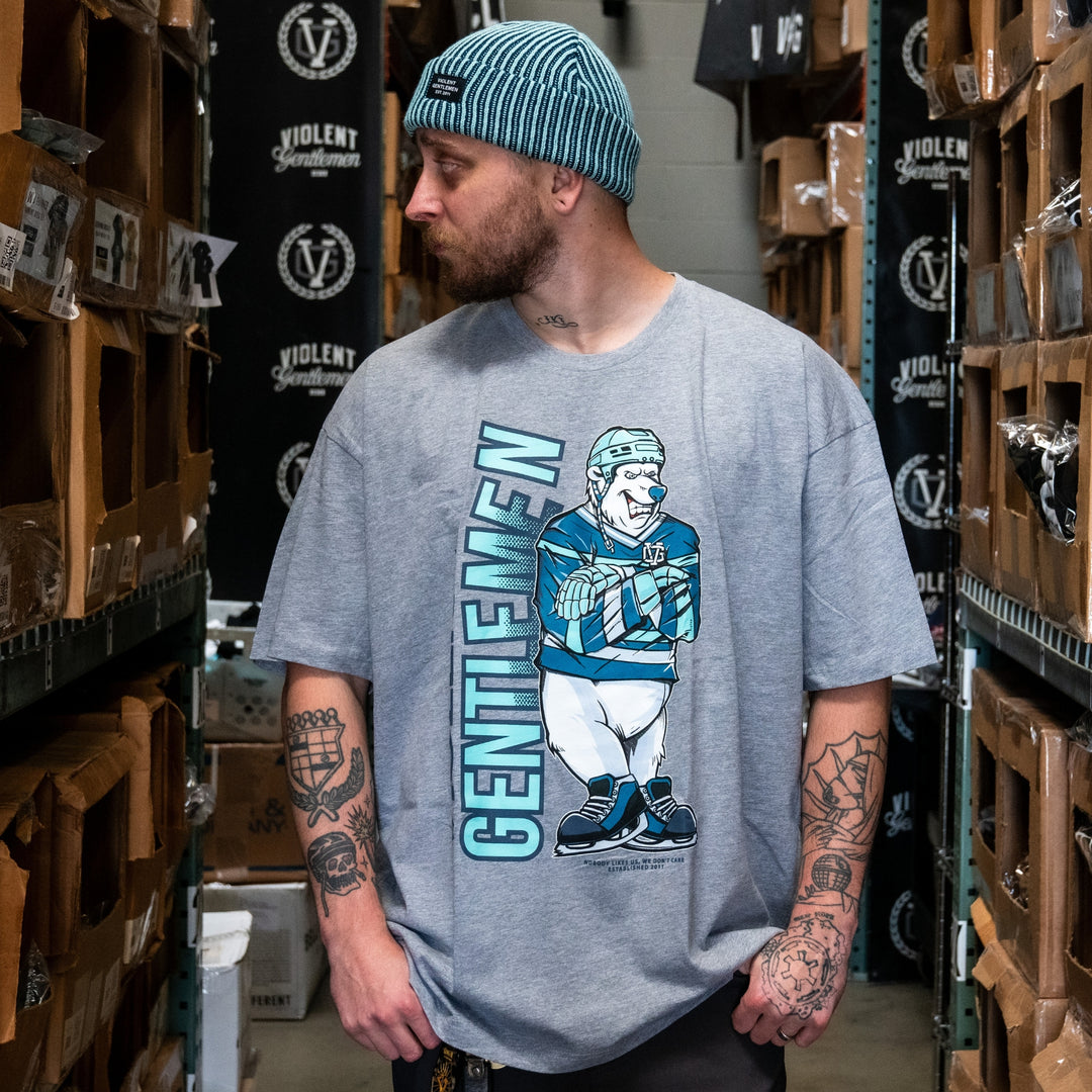 Hockey Stance Premium Tee - - Men's T-Shirts - Violent Gentlemen Hockey Lifestyle | Built by Fans for Fans | Perfect Gift for hockey fan or hockey players that live in the hockey culture