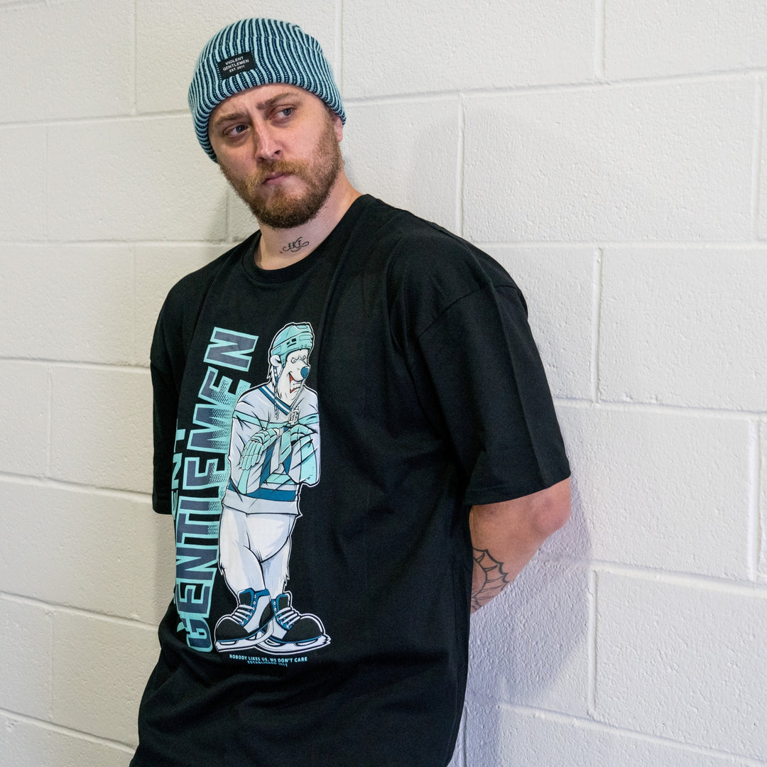 Hockey Stance Premium Tee - - Men's T-Shirts - Violent Gentlemen Hockey Lifestyle | Built by Fans for Fans | Perfect Gift for hockey fan or hockey players that live in the hockey culture