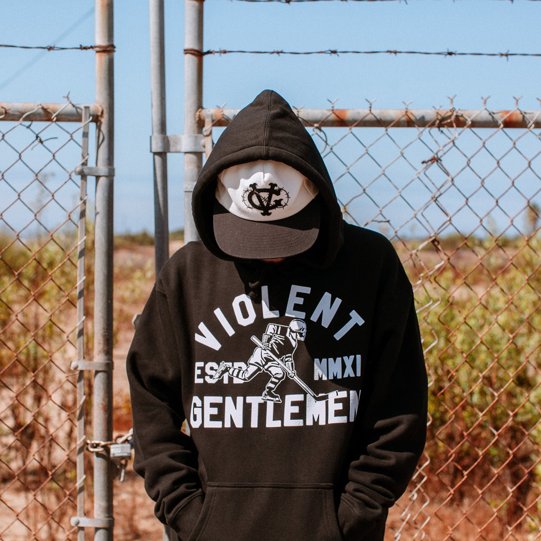 Hockey Legion Pullover Hood - - Men's Fleece Tops - Violent Gentlemen Hockey Lifestyle | Built by Fans for Fans | Perfect Gift for hockey fan or hockey players that live in the hockey culture