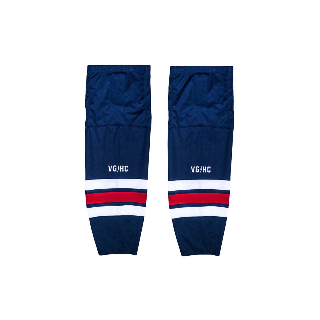 Hockey USA 2026 Hockey Socks - Navy - Jerseys - Violent Gentlemen Hockey Lifestyle | Built by Fans for Fans | Perfect Gift for hockey fan or hockey players that live in the hockey culture