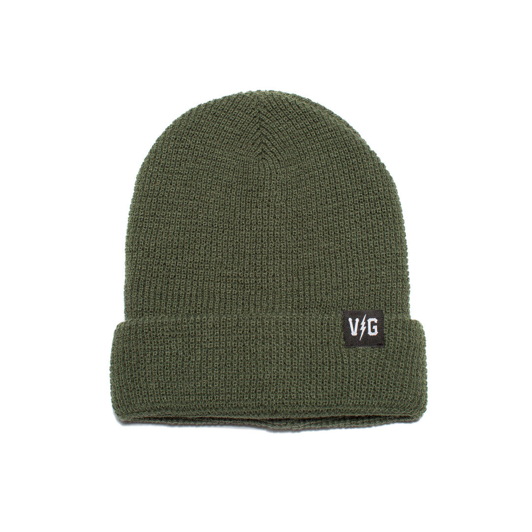 Hockey Bolt Classic Cuff Beanie - Olive - Beanies - Violent Gentlemen Hockey Lifestyle | Built by Fans for Fans | Perfect Gift for hockey fan or hockey players that live in the hockey culture