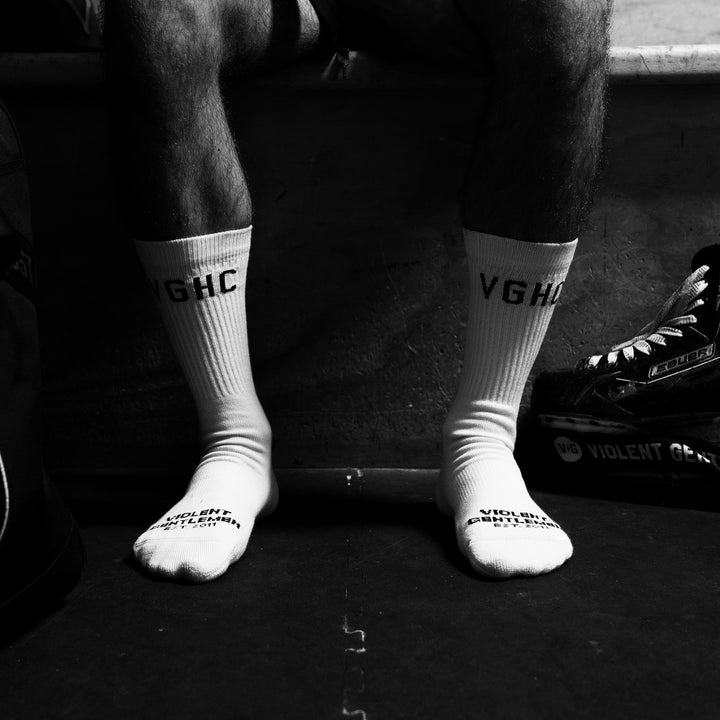 Hockey Lemieux USA Made Crew Socks - - Accessories - Violent Gentlemen Hockey Lifestyle | Built by Fans for Fans | Perfect Gift for hockey fan or hockey players that live in the hockey culture