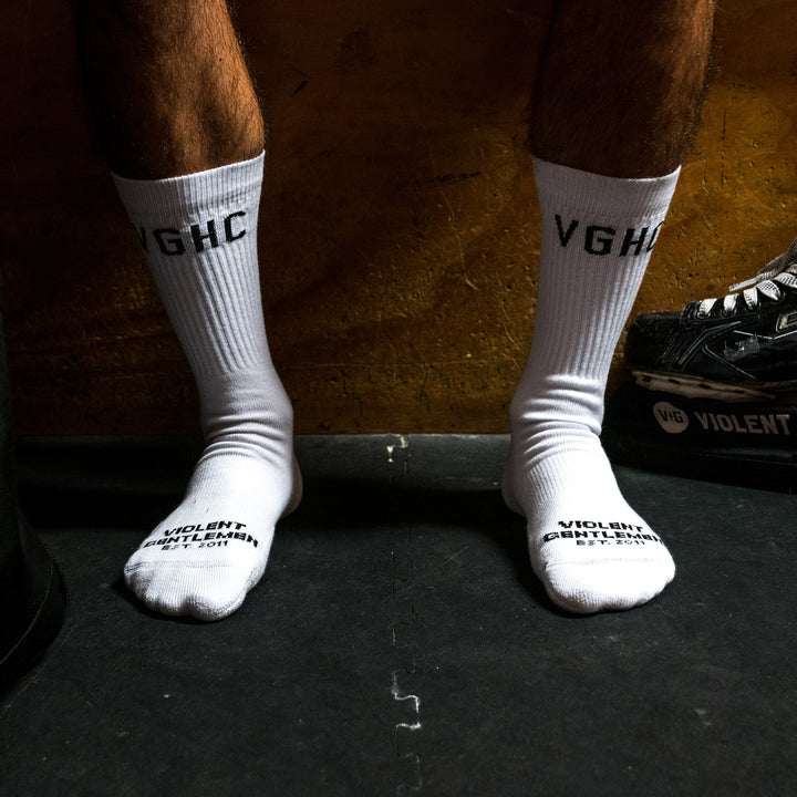 Hockey Lemieux USA Made Crew Socks - - Accessories - Violent Gentlemen Hockey Lifestyle | Built by Fans for Fans | Perfect Gift for hockey fan or hockey players that live in the hockey culture