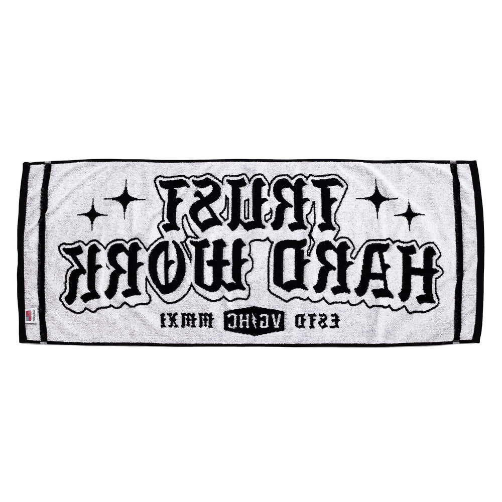 Hockey Trust Hard Work Gym Towel - - Accessories - Violent Gentlemen Hockey Lifestyle | Built by Fans for Fans | Perfect Gift for hockey fan or hockey players that live in the hockey culture