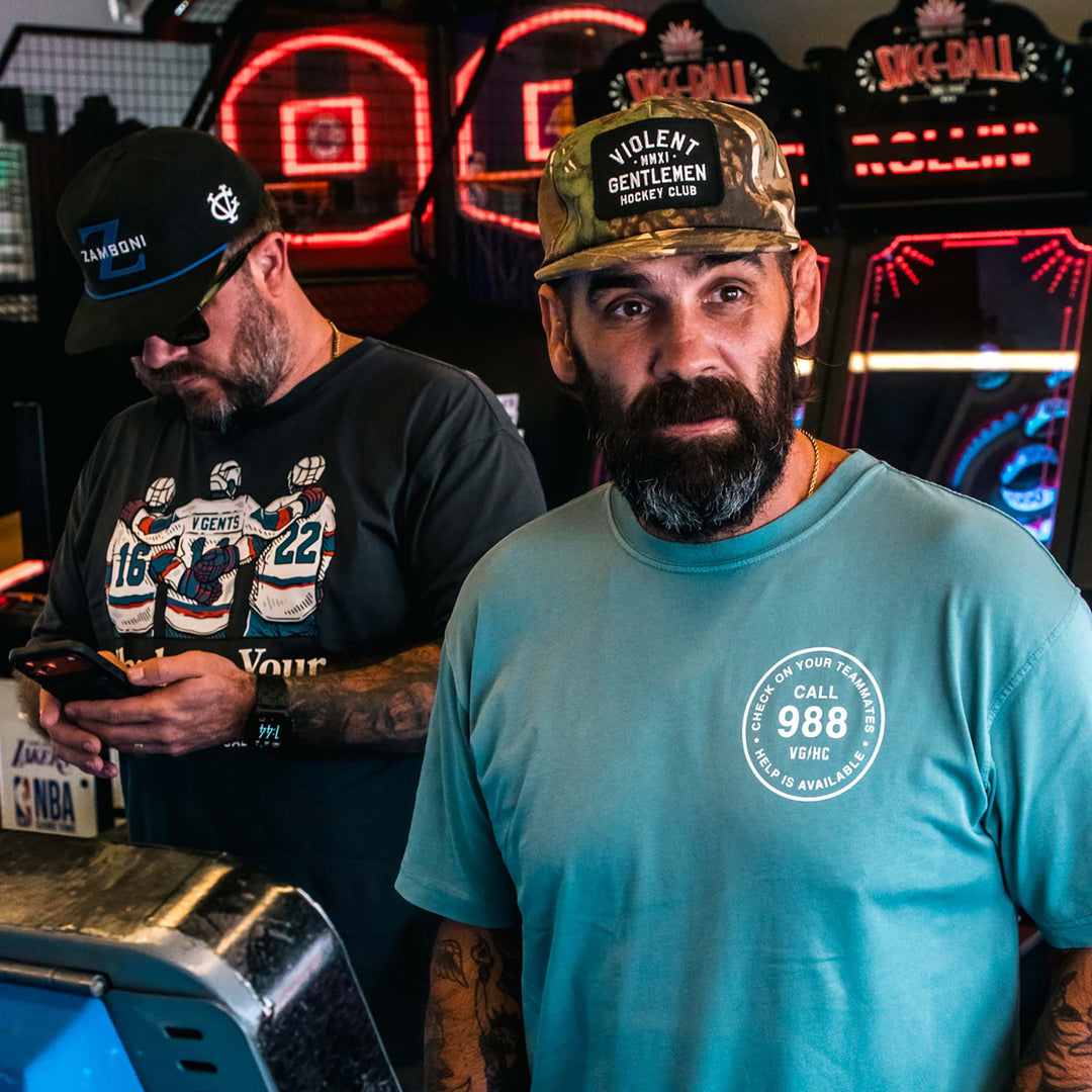Hockey Stamp Premium Tee - - Men's T-Shirts - Violent Gentlemen Hockey Lifestyle | Built by Fans for Fans | Perfect Gift for hockey fan or hockey players that live in the hockey culture