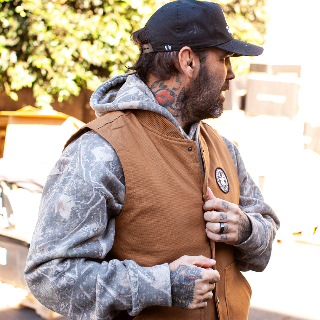 Hockey Hammerhead Workwear Vest - - Men's Jackets - Violent Gentlemen Hockey Lifestyle | Built by Fans for Fans | Perfect Gift for hockey fan or hockey players that live in the hockey culture