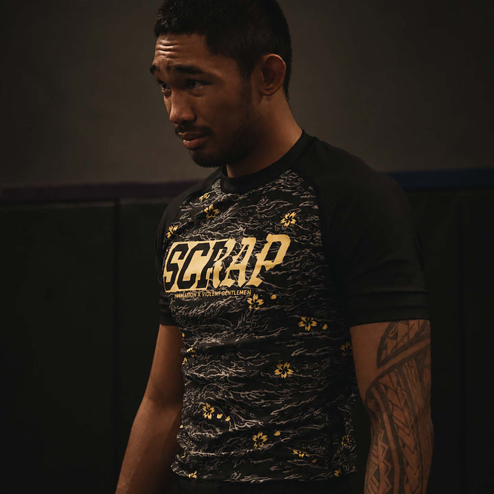 Hockey VG x IN4M Scrap Short Sleeve Rash Guard - - Men's T-Shirts - Violent Gentlemen Hockey Lifestyle | Built by Fans for Fans | Perfect Gift for hockey fan or hockey players that live in the hockey culture