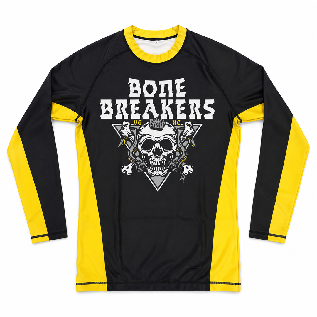 Hockey VG x IN4M Bone Breakers Long Sleeve Rash Guard - - Men's Long Sleeve T-Shirts - Violent Gentlemen Hockey Lifestyle | Built by Fans for Fans | Perfect Gift for hockey fan or hockey players that live in the hockey culture