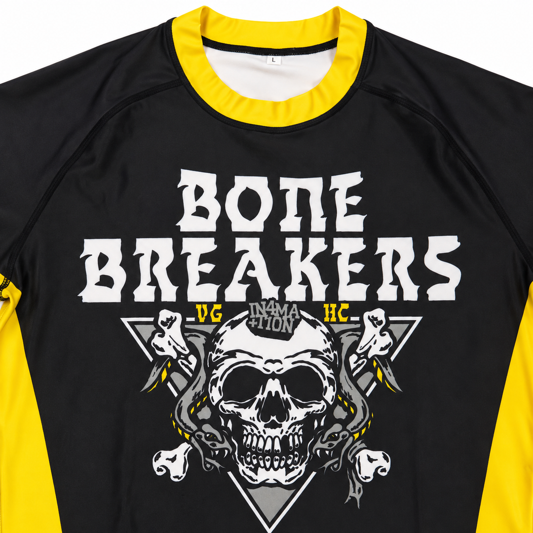 Hockey VG x IN4M Bone Breakers Long Sleeve Rash Guard - - Men's Long Sleeve T-Shirts - Violent Gentlemen Hockey Lifestyle | Built by Fans for Fans | Perfect Gift for hockey fan or hockey players that live in the hockey culture