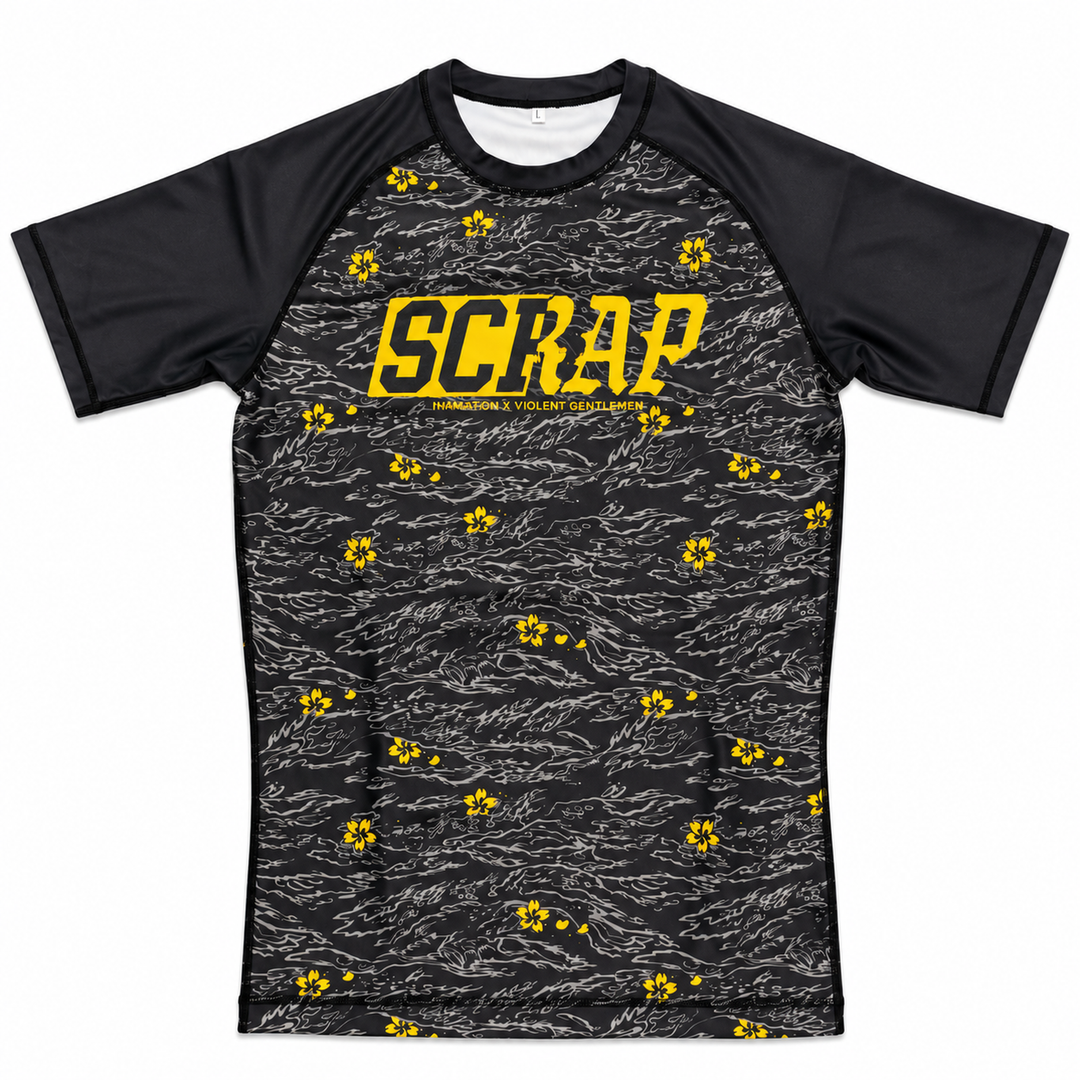 Hockey VG x IN4M Scrap Short Sleeve Rash Guard - - Men's T-Shirts - Violent Gentlemen Hockey Lifestyle | Built by Fans for Fans | Perfect Gift for hockey fan or hockey players that live in the hockey culture