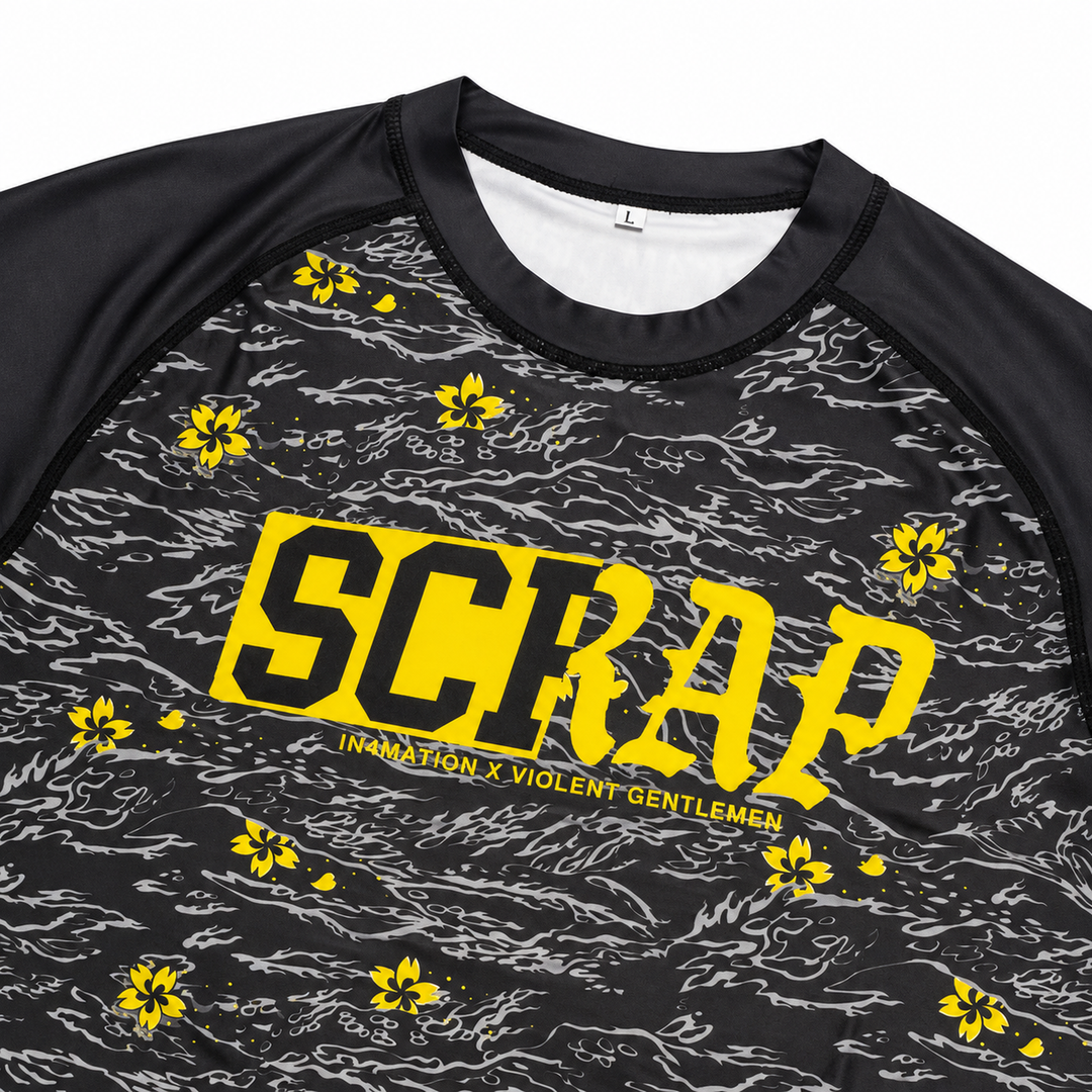 Hockey VG x IN4M Scrap Short Sleeve Rash Guard - - Men's T-Shirts - Violent Gentlemen Hockey Lifestyle | Built by Fans for Fans | Perfect Gift for hockey fan or hockey players that live in the hockey culture