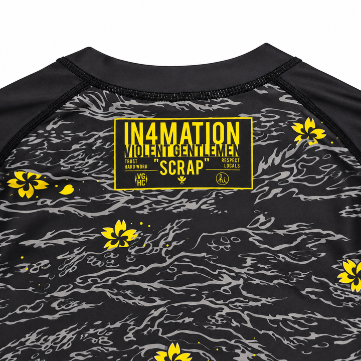 Hockey VG x IN4M Scrap Short Sleeve Rash Guard - - Men's T-Shirts - Violent Gentlemen Hockey Lifestyle | Built by Fans for Fans | Perfect Gift for hockey fan or hockey players that live in the hockey culture