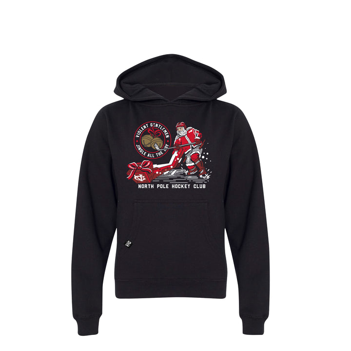 Hockey Jingle Kids Pullover Hood - - Kid's Fleece Tops - Violent Gentlemen Hockey Lifestyle | Built by Fans for Fans | Perfect Gift for hockey fan or hockey players that live in the hockey culture