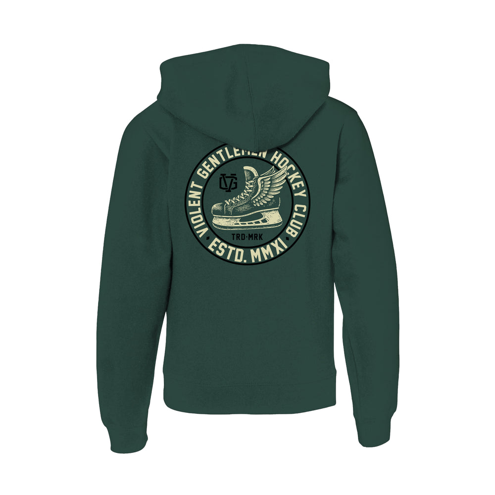 Hockey Winged Kids Zip Hood - - Kid's Fleece Tops - Violent Gentlemen Hockey Lifestyle | Built by Fans for Fans | Perfect Gift for hockey fan or hockey players that live in the hockey culture