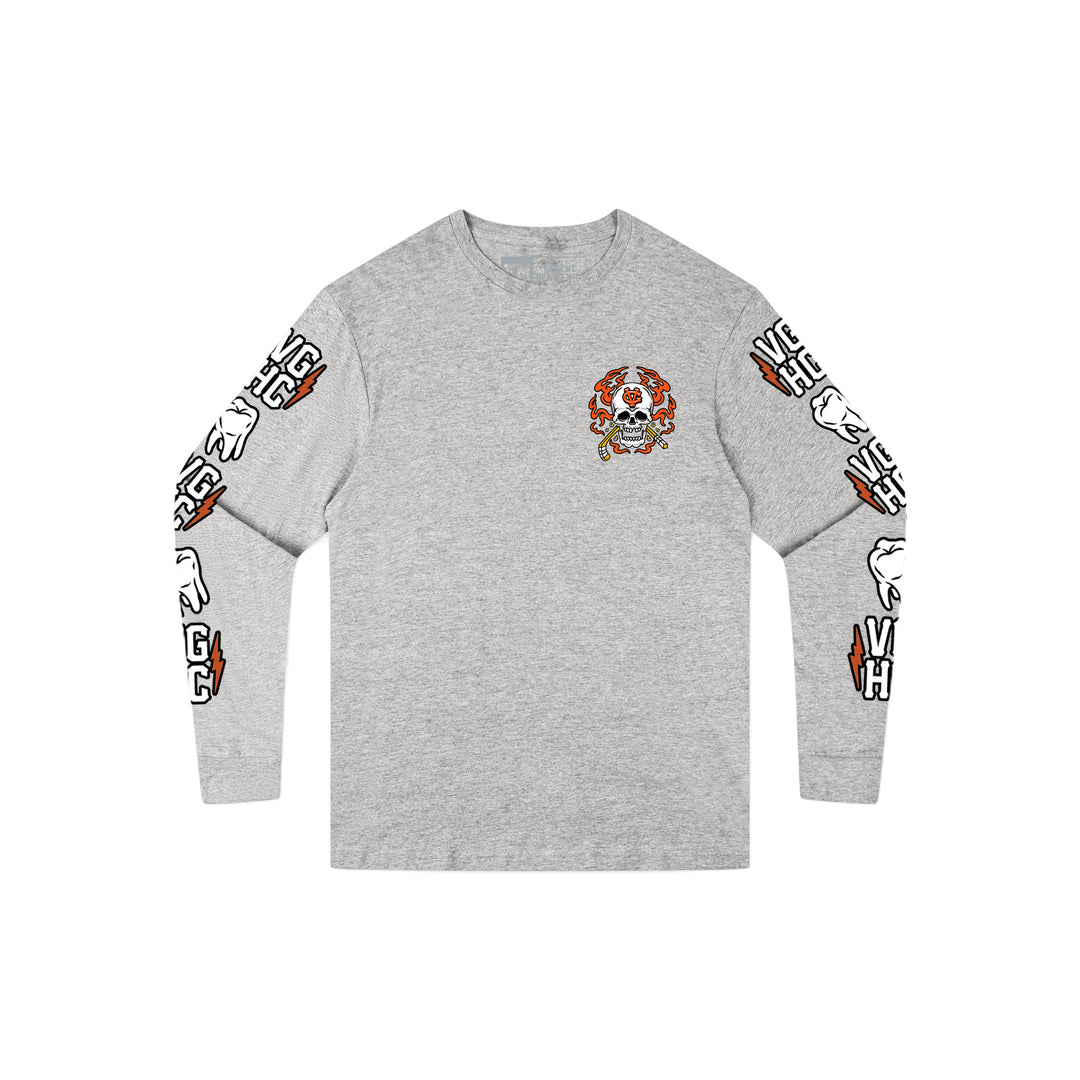 Hockey Rager Kids Long Sleeve Tee - - Kid's Long Sleeve T-Shirts - Violent Gentlemen Hockey Lifestyle | Built by Fans for Fans | Perfect Gift for hockey fan or hockey players that live in the hockey culture