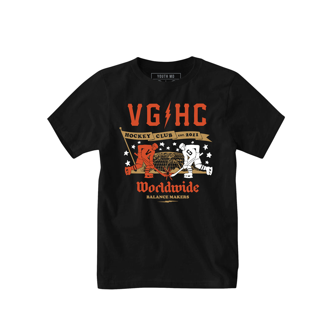 Hockey Faceoff Kids Tee - - Kid's T-Shirts - Violent Gentlemen Hockey Lifestyle | Built by Fans for Fans | Perfect Gift for hockey fan or hockey players that live in the hockey culture